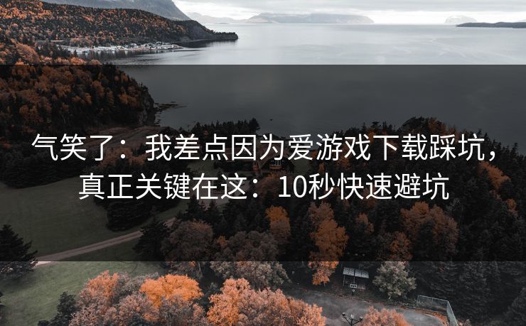 气笑了：我差点因为爱游戏下载踩坑，真正关键在这：10秒快速避坑