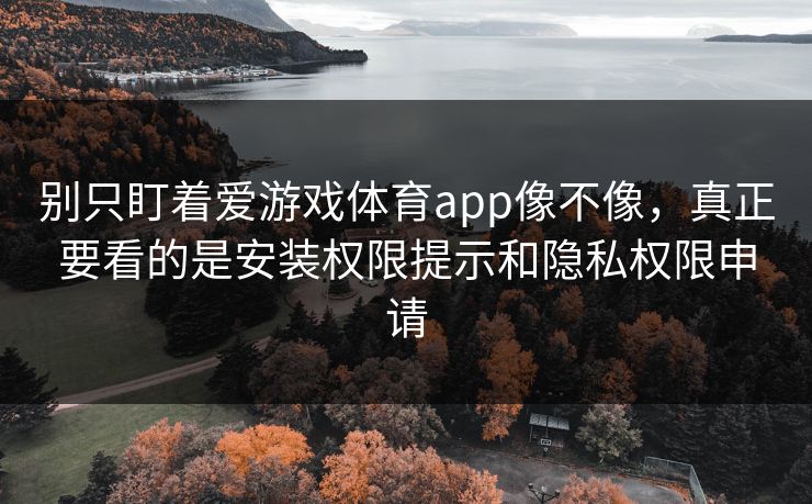 别只盯着爱游戏体育app像不像，真正要看的是安装权限提示和隐私权限申请