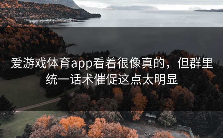 爱游戏体育app看着很像真的，但群里统一话术催促这点太明显